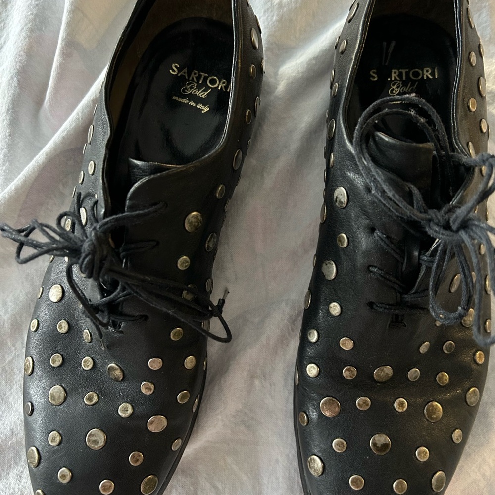 Sartori lamb leather , studded lace up oxfords
